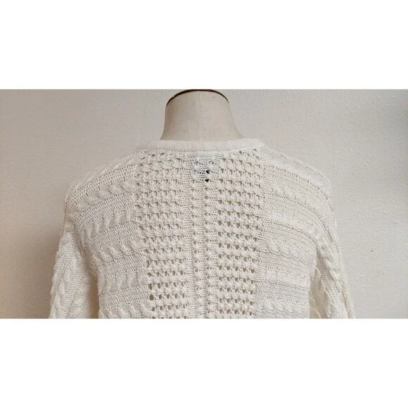 Women's CAbi #5803 Cream Fringe Fiesta Poncho Sweater Top Small EXCELLENT!! - Picture 8 of 12